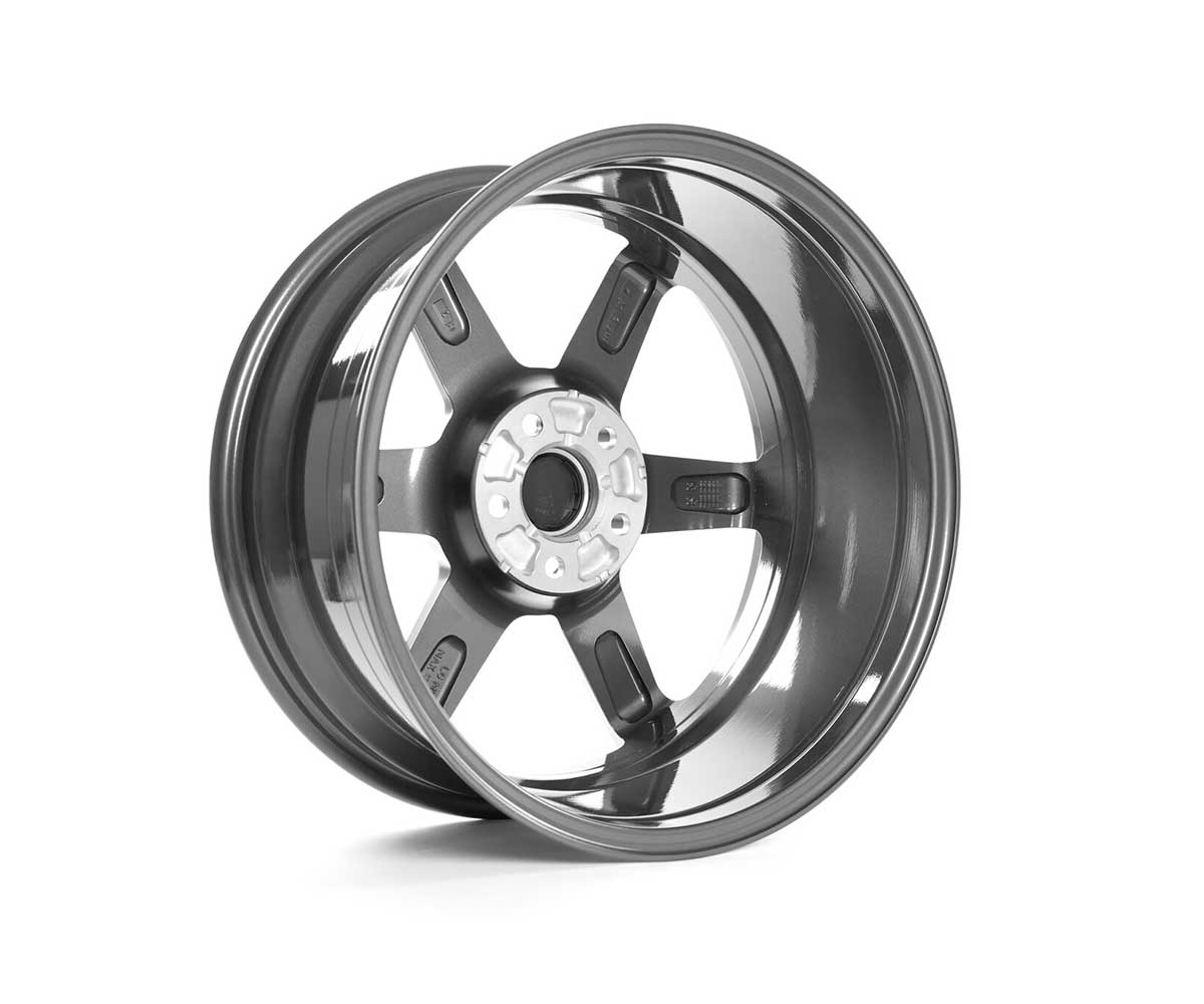 Racingline Vwr R-06 18X8.5 (Et44) Flow Formed Gloss Gunmetal Wheel 2 Racingline Vwr R-06 18X8.5 (Et44) Flow Formed Gloss Gunmetal Wheel - Image 2